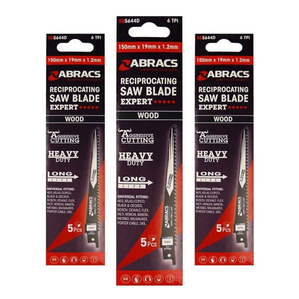 ABRACS RECIPROCATING SAW BLADES- WOOD CUTTING