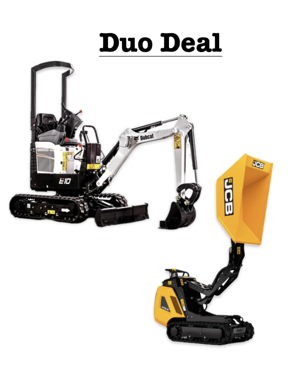 DUO HIRE- MINI DIGGER AND JCB HTD5 DUMPSTER