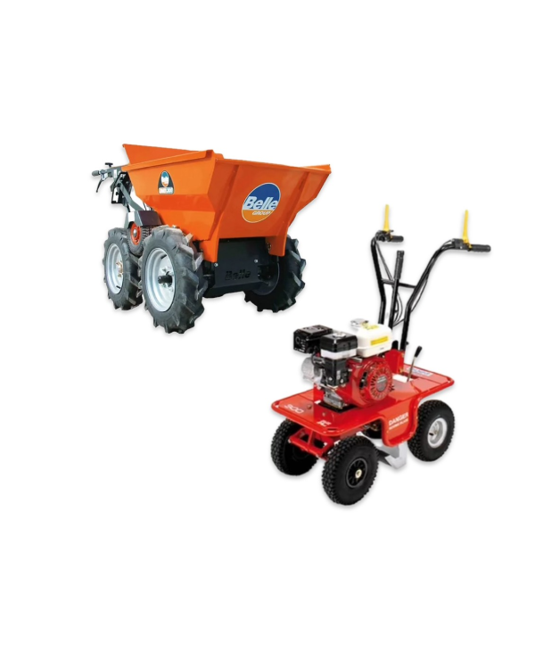 DUO HIRE- TURF CUTTER AND BELLE BMD300 MINI DUMPER