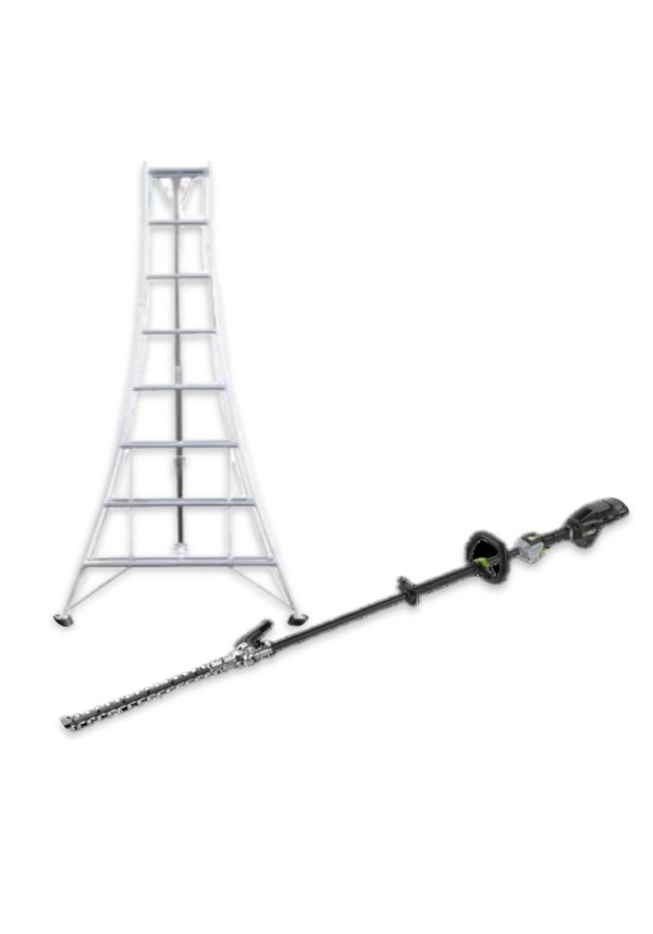 DUO HIRE- EGO BATTERY POWERED LONG-REACH HEDGE TRIMMER AND HEAVY DUTY TRIPOD LADDER