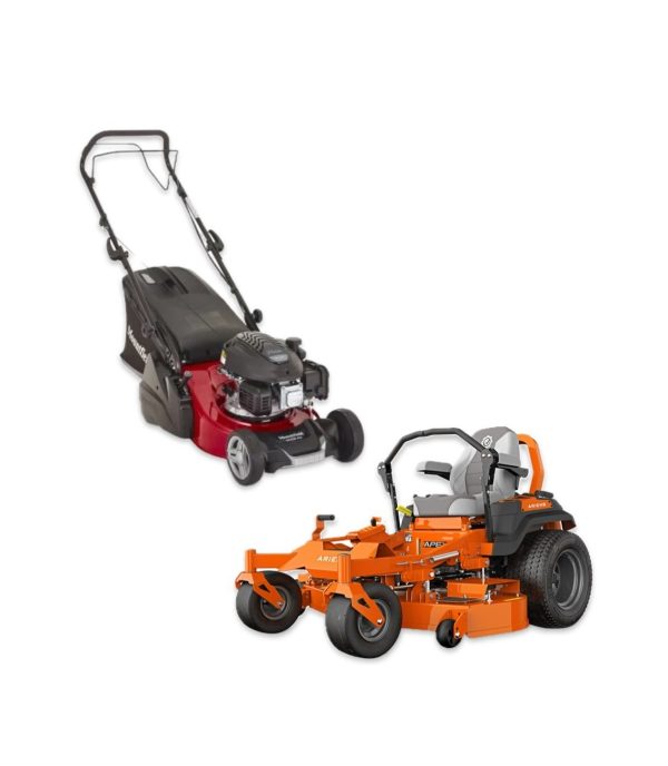 DUO HIRE- ARIENS APEX 48″ ZERO TURN MOWER AND PETROL LAWN MOWER