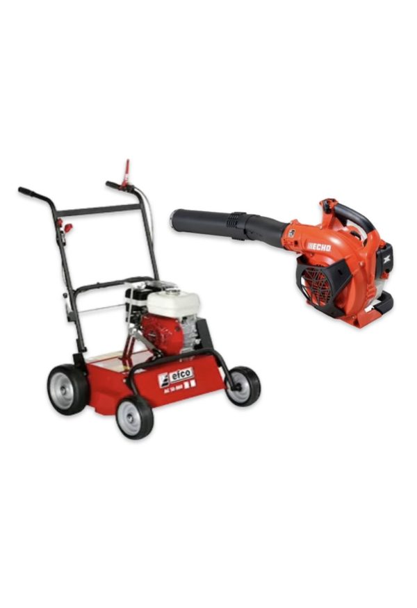 DUO HIRE- PROFESSIONAL LAWN SCARIFIER AND 2STROKE GARDEN BLOWER